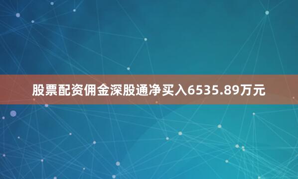 股票配资佣金深股通净买入6535.89万元